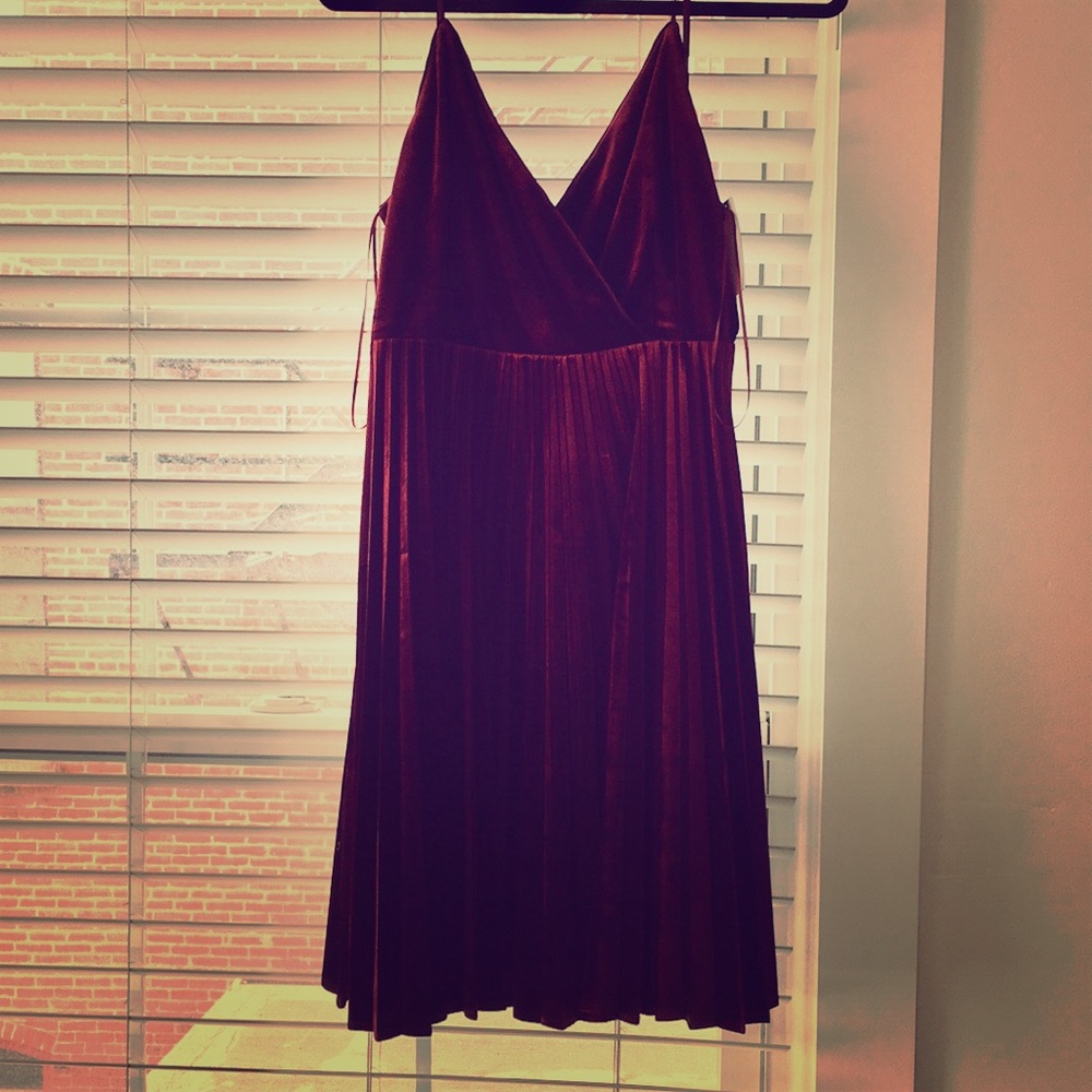 Red velvet dress